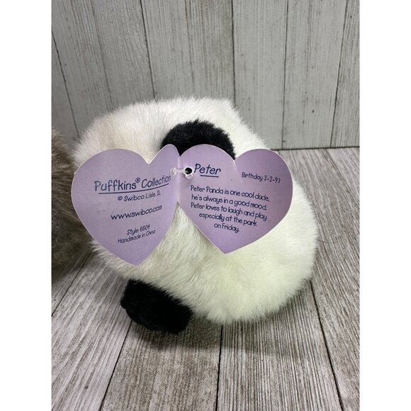 Vtg Puffkins Nutty Squirrel & Peter The Panda Bear Plush Stuffed Toy - Set Of 2 - Picture 8 of 13